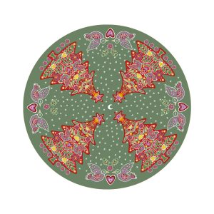 soler green rug red xmas tree floor mat round 3'5"