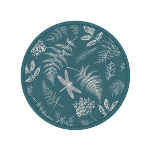 fall botanical petrol round placemat